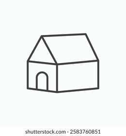 House vector icon isolated in black line