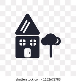 House vector icon isolated on transparent background, House logo concept