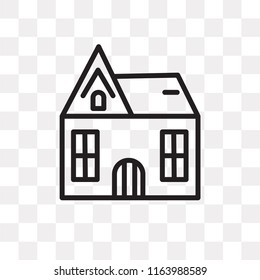 House vector icon isolated on transparent background, House logo concept