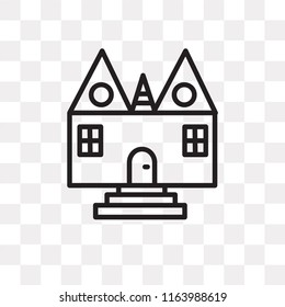House vector icon isolated on transparent background, House logo concept