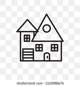 House vector icon isolated on transparent background, House logo concept