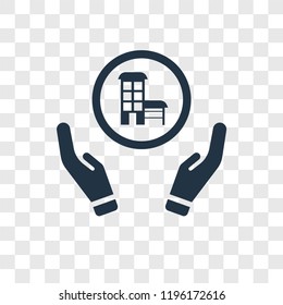 House vector icon isolated on transparent background, House transparency logo concept