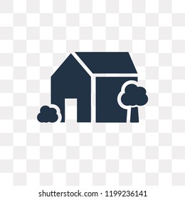 House vector icon isolated on transparent background, House transparency concept can be used web and mobile