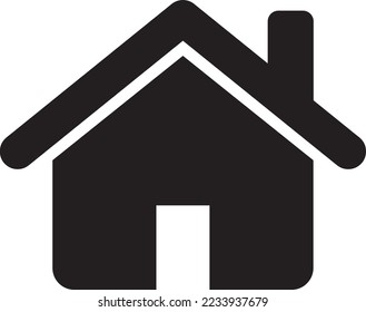 Icono vectorial de la casa aislado en fondo blanco. silueta negra. galería de símbolos principal para el logotipo de la plantilla, el icono y los diseños de vectores de identidad. IMPRESIÓN, WEB, corte, logo, cameo. EPS10