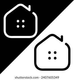 House Vector Icon, isolated on Black and White Background. 