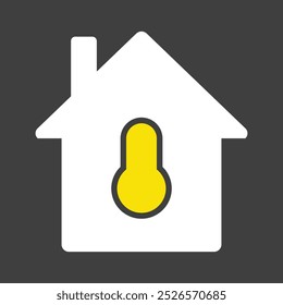 House vector icon with keyhole on dark background. Home safety lock with keyhole symbol. Security sign. Graph symbol for your web site design, logo, app, UI