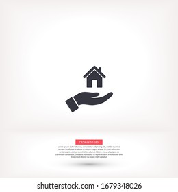 Icono vectorial de casa, diseño plano de lorem