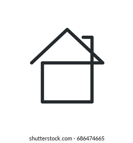 House vector icon. One line style