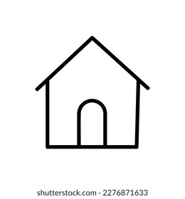 House Vector Icon, Outline style, isolated on white Background.