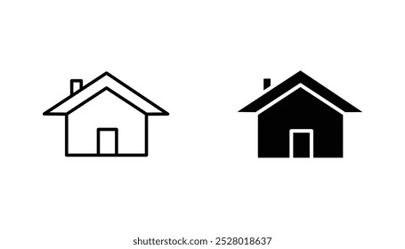 House vector icon set in black and white color.