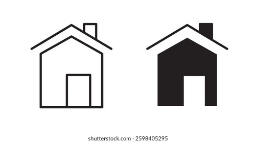 House vector icon set in black color.
