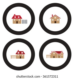 House vector icon set color