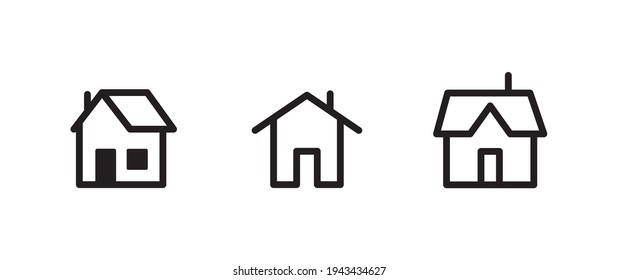 House vector icon set. Home symbol.