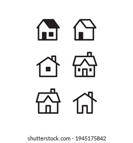 House vector icon set. Home simple linear symbols.