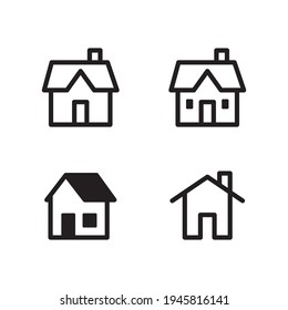 House vector icon set. Home simple linear symbols.