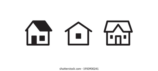 House vector icon set. Home symbol.