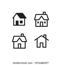 Conjunto de iconos del vector de la casa. Símbolos lineales simples caseros.