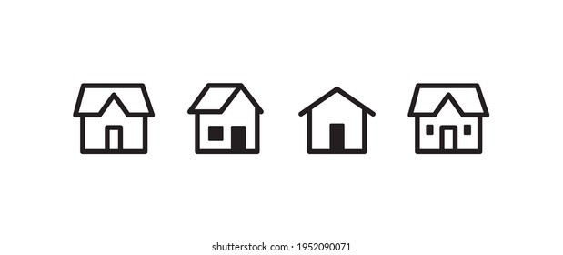 Conjunto de iconos del vector de la casa. Símbolo del hogar.