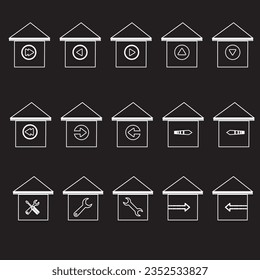 Conjunto de iconos del vector de la casa. colección de signos de ilustración de casa. símbolo de construcción.