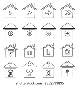 House vector icon set. home illustration sign collection. building symbol.