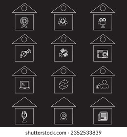 House vector icon set. home illustration sign collection. building symbol.