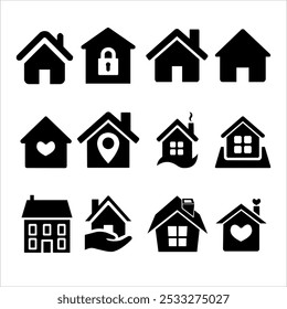 House vector icon set. home illustration sign collection. building symbol.