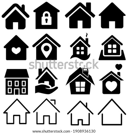 House vector icon set. home illustration sign collection. building symbol.