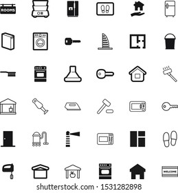 house vector icon set such as: kitchenware, decorative, storage, bath, skyscraper, dry, drum, stock, pictogram, electronics, nautical, metal, site, living, mini, minimal, blue, plastic, pot, delivery