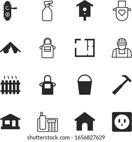 house vector icon set such as: line, call, town, communicate, detailed, pattern, digit, warm, contact, marquee, build, volt, tent, healthy, box, telecommunication, relaxation, winter, lever, cable