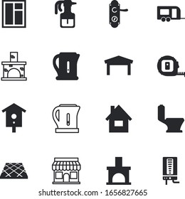 house vector icon set such as: warming, box, showcase, size, wc, workplace, pharmacy, public, boiler, shape, accuracy, safety, bowl, spray, plastic, living, icons, doorway, bottle, tile, housing