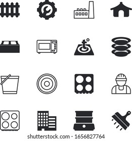 house vector icon set such as: maintenance, relaxation, office, boiler, plates, orange, your, wash, workshop, roof, marquee, can, radiator, settings, brick, cement, creative, sport, system, control