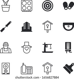 Symbol für die Vektorillustration des Hauses wie: Stadt, Fuß, Lager, Blüten, Installation, Komfort, Logo, Leiter, Hauspflanze, Schuhe, Toptik, Plastik, Hausfrau, Turm, Basis, Heizung, Restaurant, Zimmermädchen, Blumen