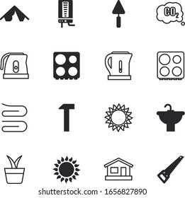 house vector icon set such as: fluffy, indoor, structure, floral, ecology, indicator, building, outdoor, wall, workshop, flora, art, leaf, tent, dioxide, gray, emits, healthy, collection, camping