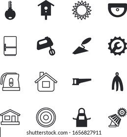 conjunto de iconos de vectores de casa como: azul, mañana, superficie, vacía, usuario, alternativa, llave, seco, recorte, corte cruzado, sol, suave, hecho a mano, gas, renovable, serrado, almacenamiento, ropa, temporada, bloqueo, delantal