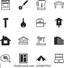 house vector icon set such as: gate, spatula, tools, chef, global, bird, distribution, heat, head, habitat, machine, marketing, logistic, morning, freedom, crane, success, looking, induction