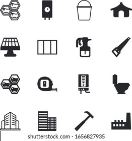 house vector icon set such as: claw, toilet, washroom, peg, spray, tourist, chemical, summer, factory, townhouse, cleaner, scale, accuracy, manufacturing, web, marquee, battery, dome, sanitary