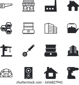 house vector icon set such as: cooktop, blade, battery, crosscut, vegetable, 3d, honeycomb, decoration, drop, horticultural, marketing, isometric, environment, template, teapot, screw, up, comb