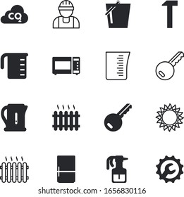 house vector icon set such as: kettle, bottle, housing, apartment, teapot, effect, wrench, hygiene, health, refrigerator, environment, city, pulverizer, pail, greenhouse, job, air, plumber