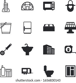 house vector icon set such as: precision, outdoor, apron, journey, vehicle, can, engineering, container, basin, batteries, masonry, spring, maid, supply, paper, cleanup, applications, renewable, trip