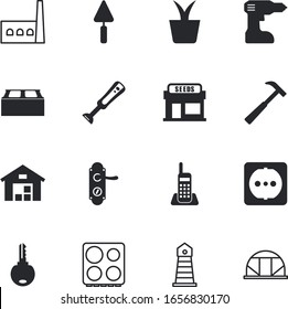 house vector icon set such as: logo, screws, ocean, town, speak, privacy, regular, kitchenware, mixing, flora, hot, conservatory, exit, display, big, roof, plug, motion, floral, lamp, city, pollution