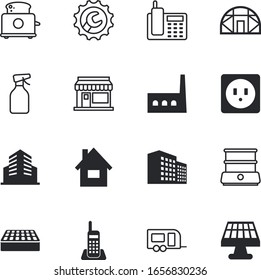 house vector icon set such as: battery, manufactory, switch, healthy, unplugged, lock, vegetable, housing, chemical, steam, red, adapter, rectangle, appliance, tower, outdoor, vehicle, bread, stone