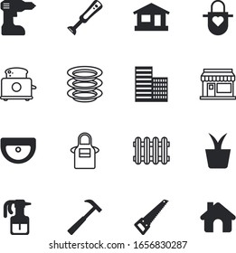 house vector icon set such as: serrated, winter, disappearing, wheat, restaurant, beauty, tools, residence, workshop, grain, storehouse, abstract, natural, botanical, carpentry, nail, flowerpot