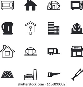 house vector icon set such as: blender, caravan, interior, vacancy, drink, car, transportation, energy, built, disappearing, rice, adventure, San Francisco, teapot, townhouse, handmade, wheat, lounge