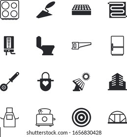 house vector icon set such as: brick, buildings, organic, carpenter, indoors, cooler, battery, scraper, power, tools, hotel, cultivate, bakery, door, crosscut, natural, cement, city, refrigerator