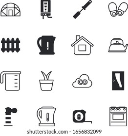 house vector icon set such as: dioxide, length, cloud, holding, tape, formula, accuracy, your, winter, lighthouse, mobile, structure, pollution, effect, potted, logo, conservatory, foot, meter, liter