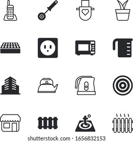 house vector icon set such as: built, phone, accessory, volume, flora, pots, outlet, residence, spatula, bakery, store, cordless, communication, plants, iron, socket, meal, hand, flooring, unplugged
