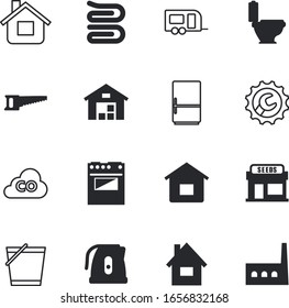 conjunto de iconos de vectores de casa como: interfaz, grano, efecto, invernadero, recorte, tazón, baño, carpintero, innovación, interior, madera, natural, daño, textil, entrega, logotipo, centeno, cosecha, vehículo