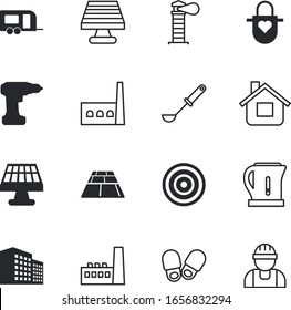 house vector icon set such as: instrument, beacon, kettle, shoes, cooktop, apron, slippers, ladle, camper, comfortable, private, interior, pattern, clothes, cooker, transportation, isometric, light