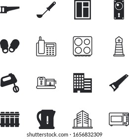 conjunto de iconos de vectores de casa como: moda, exterior, té, confort, crema, comida, mecánica, bebida, aspecto, calidad, aplicaciones, mar, radiador, electrodomésticos, cocina, radio, procesador, inalámbrico