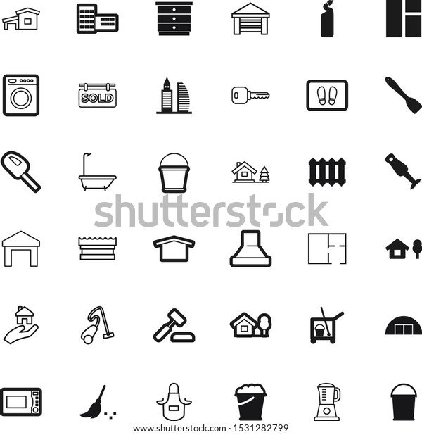 house vector icon set such as: filter, doormat,\
hangar, hood, outfit, plan, item, range, nobody, retro, justice,\
detergent, delivery, investment, clothes, bathroom, security,\
napkin, agent, college